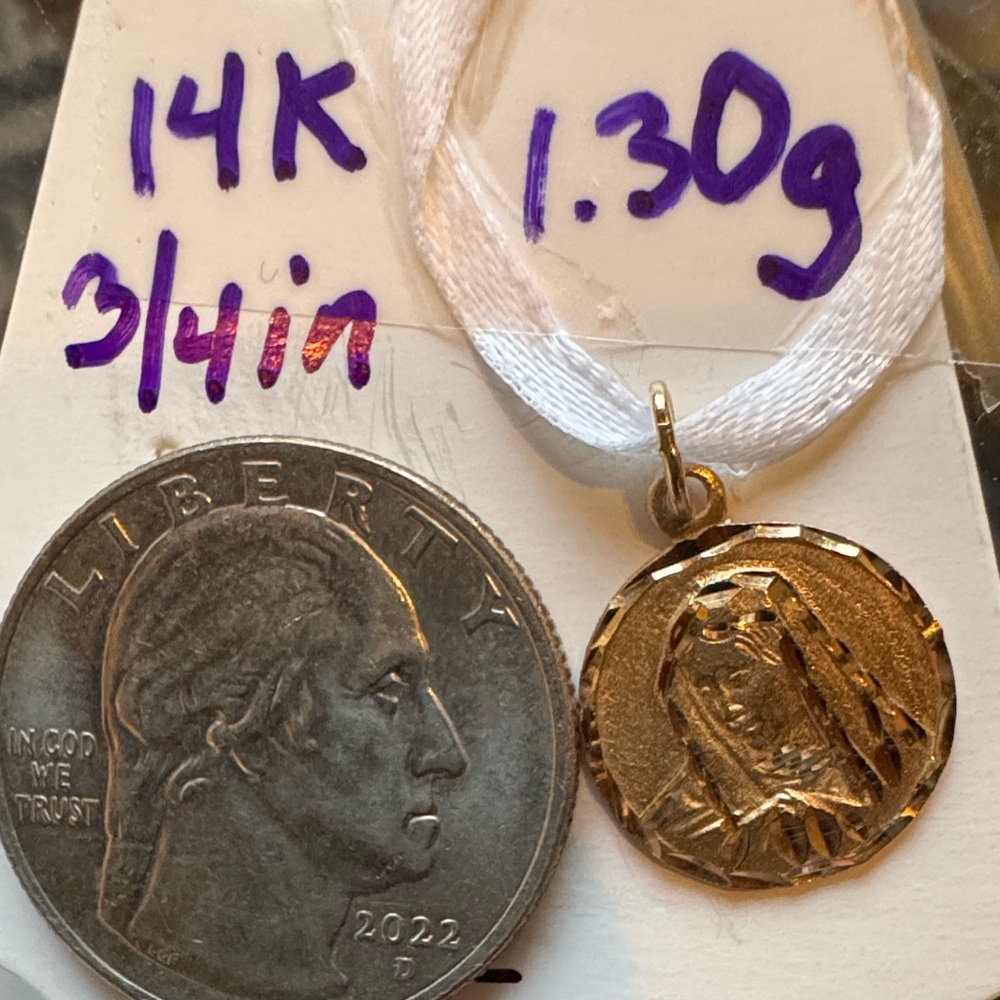 14k Gold Religious Pendant